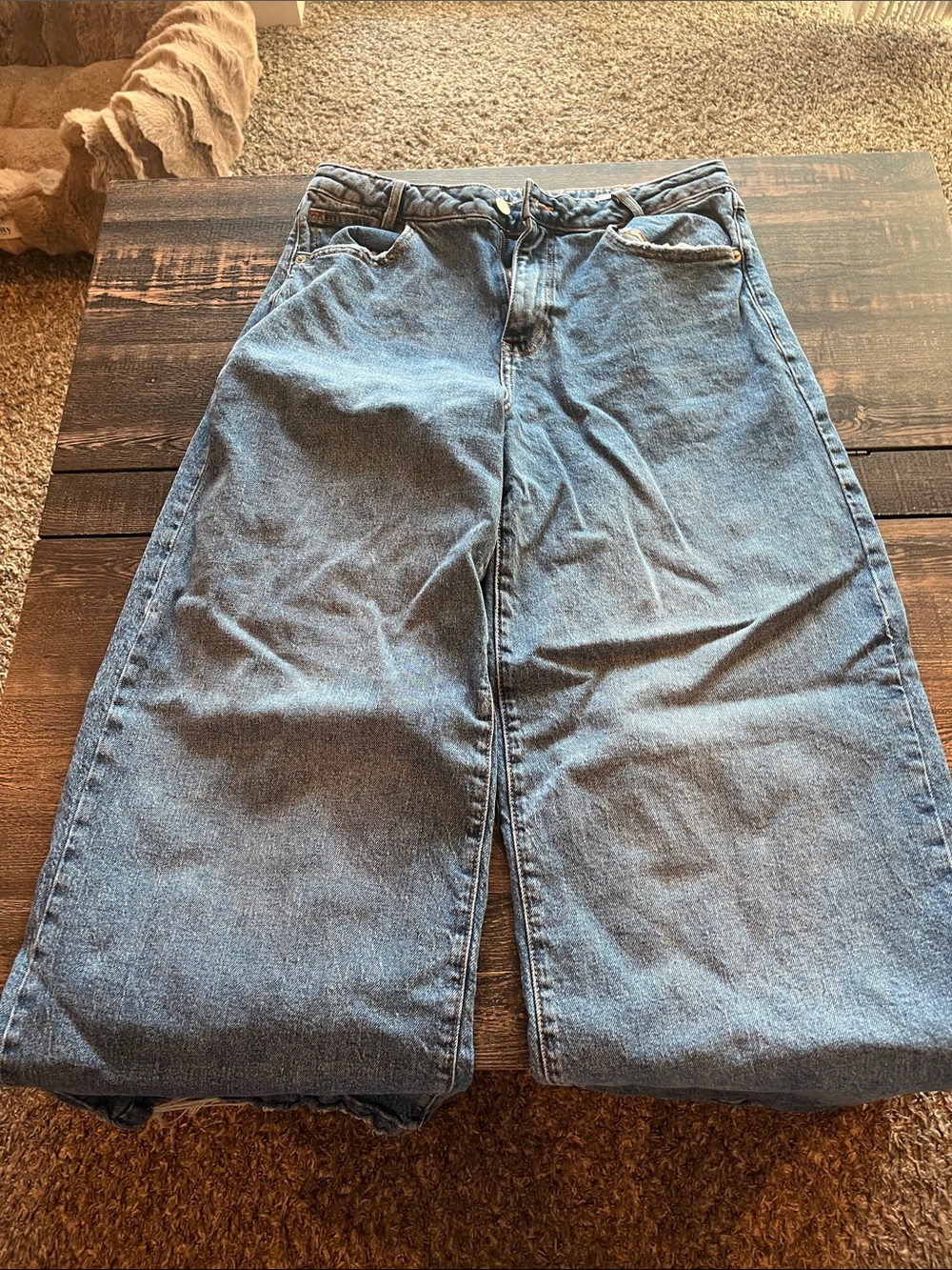 Forever 21 Men's Bootcut Jeans in Light Blue Denim